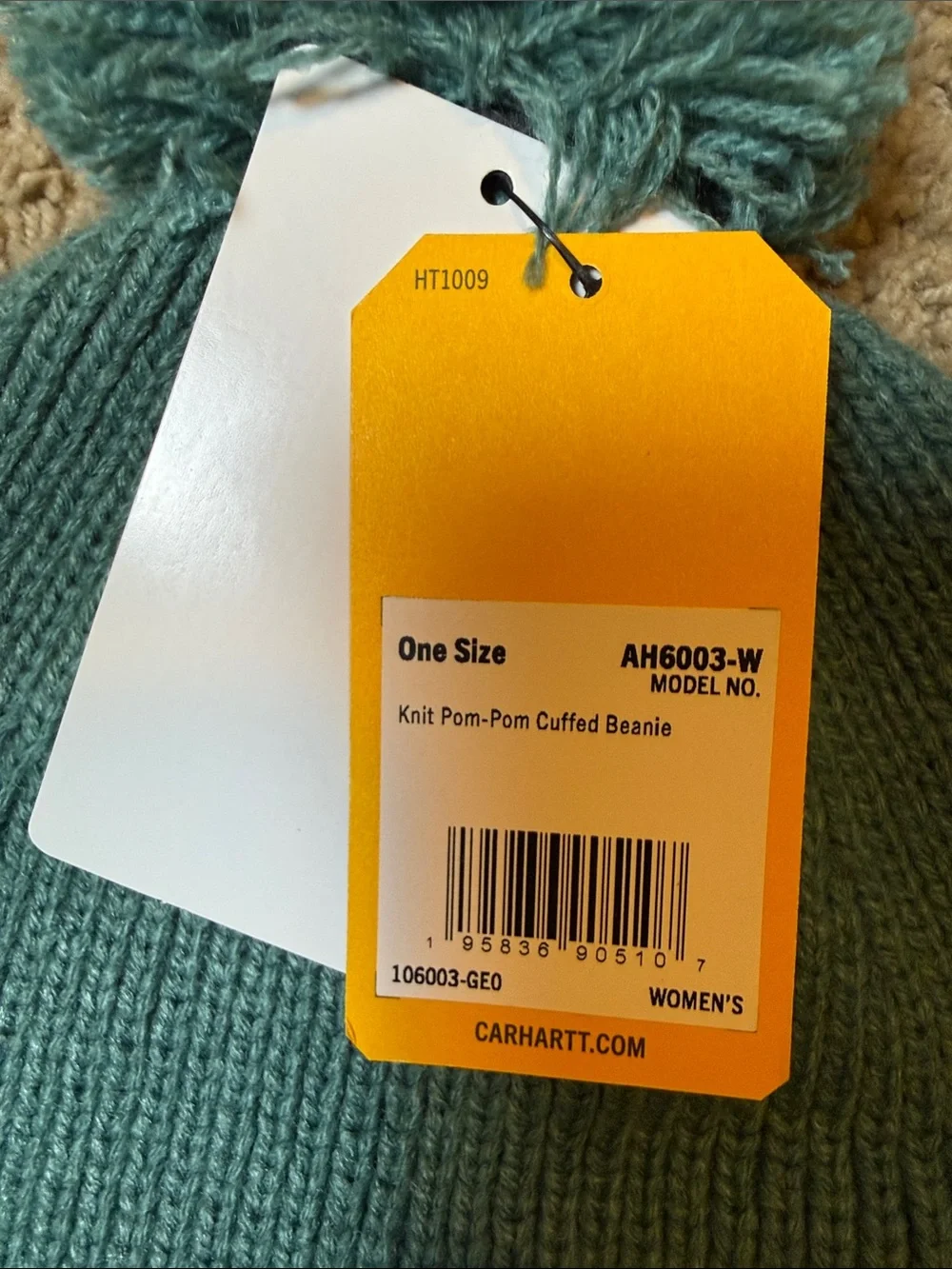 Carhartt | Women's Pom Beanie Teal Green | O/S
